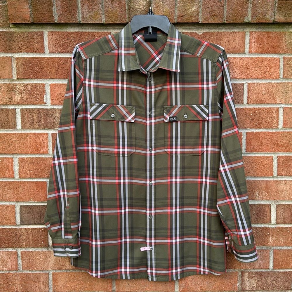 Jack Wolfskin Button Front Shirt Plaid sz Large